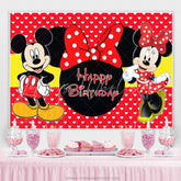 Lofaris Pink Mouse Cartoon For Kids Birthday Party Backdrop